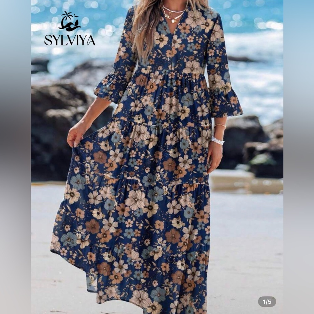 FLORAL MAXI DRESS - Picture 2 of 2